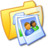 Folder Yellow Pics 1 Icon